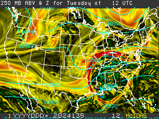 Forecast 250mb Absolute Vorticity